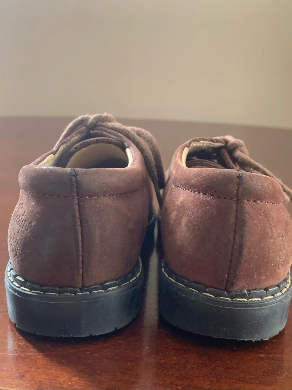 Vintage Tartine et Chocolat Toddler Brown Suede Lace-Up Casual Shoes